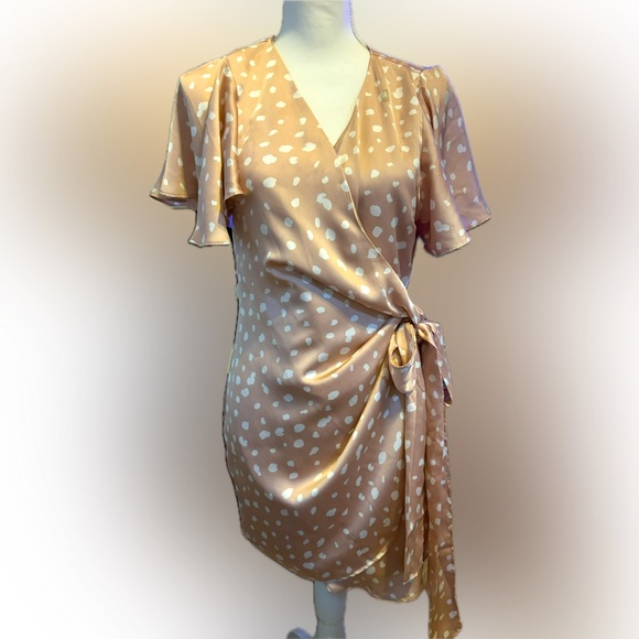 Dress forom boutique blush and white dot wrap dress - Picture 2 of 3